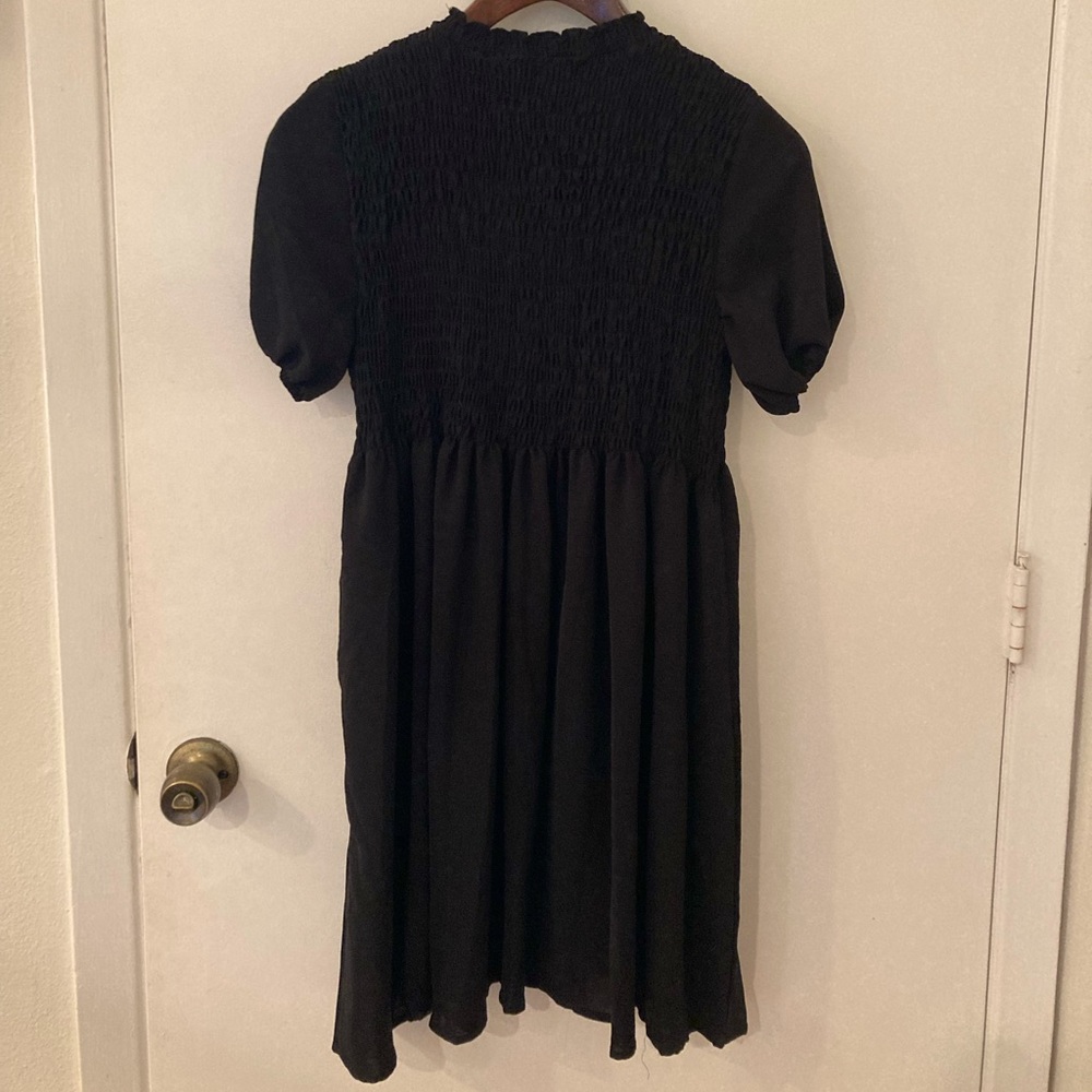 Boohoo: Shirred Puff Sleeve Smock Dress